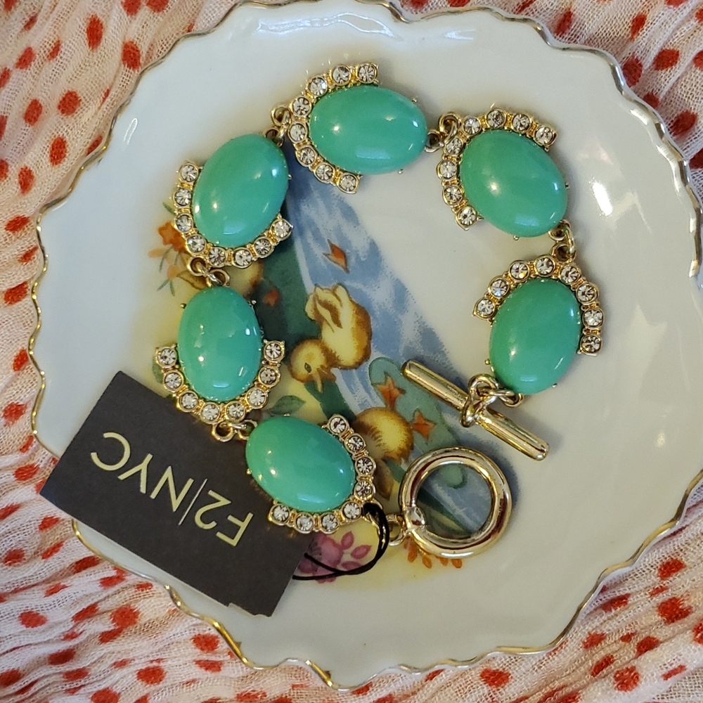 Stunning NYC Turqouise & Diamond Bracelet